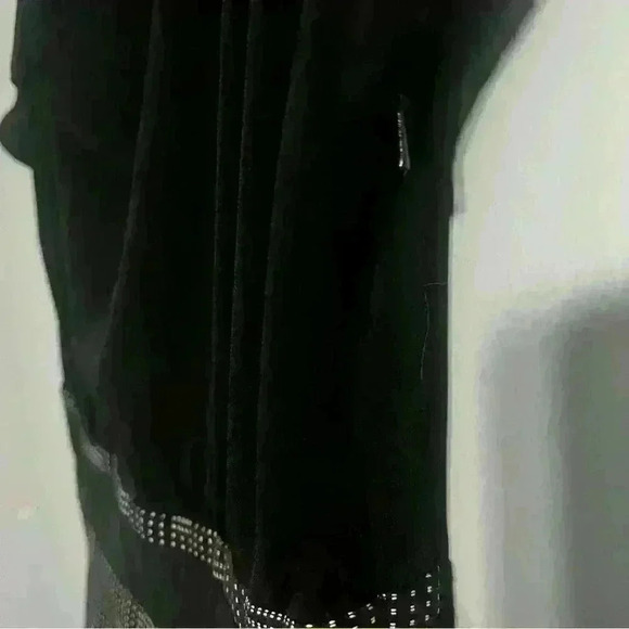 Max & Cleo Black Geometric Print Dress | Draped Neckline | Office | Size 6 - Picture 2 of 6